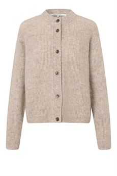 SECOND FEMALE CARDIGAN, BROOK KNIT RIB CARDIGAN, BEIGE MELANGE